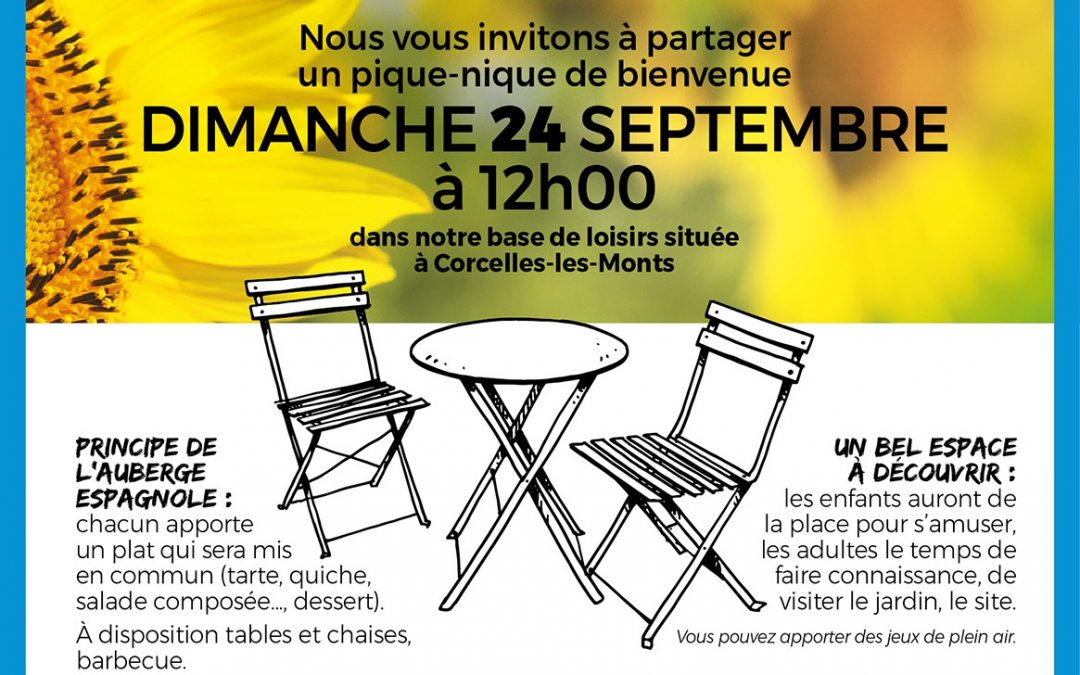 Pique-Nique de Bienvenue dimanche 24 septembre